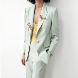 NWT Zara mint green blazer